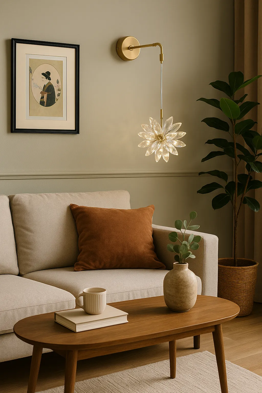 Wall Decor Light Metal & Flower Type (Model: 844-1W)